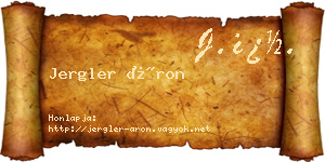 Jergler Áron névjegykártya